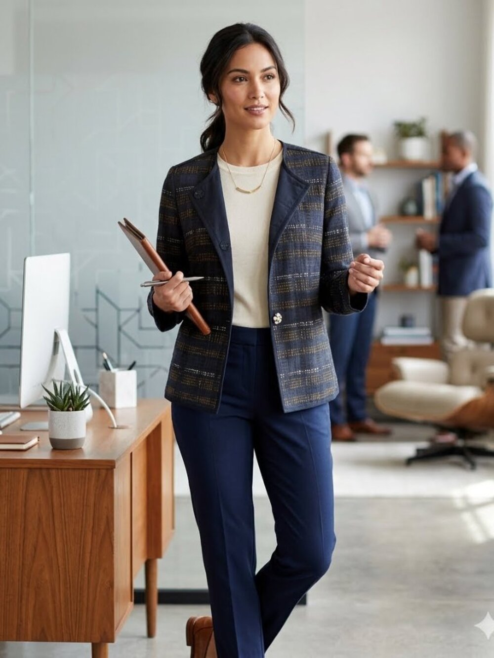 Lafayette 148 New York Women SZ S Blue Textured Pattern Snap Down Blazer Jacket